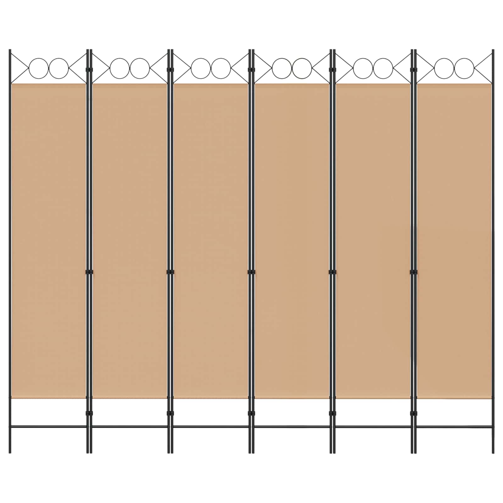 Divisore per Stanza a 6 Pannelli Beige 240 x 200 cm Tessuto