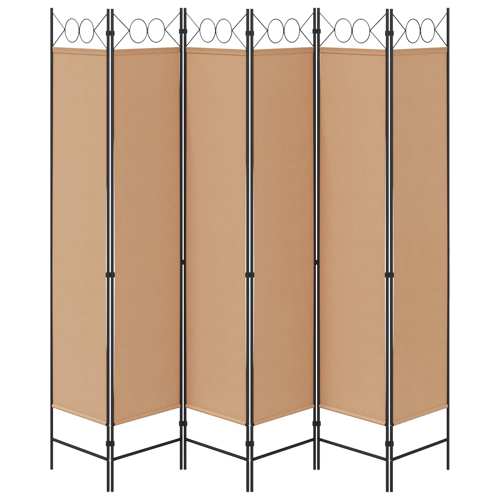Divisore per Stanza a 6 Pannelli Beige 240 x 200 cm Tessuto