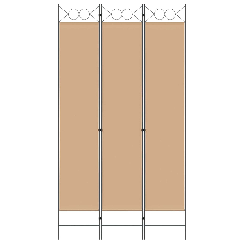 Paravento a 3 pannelli Beige 120 x 220 cm Tessuto