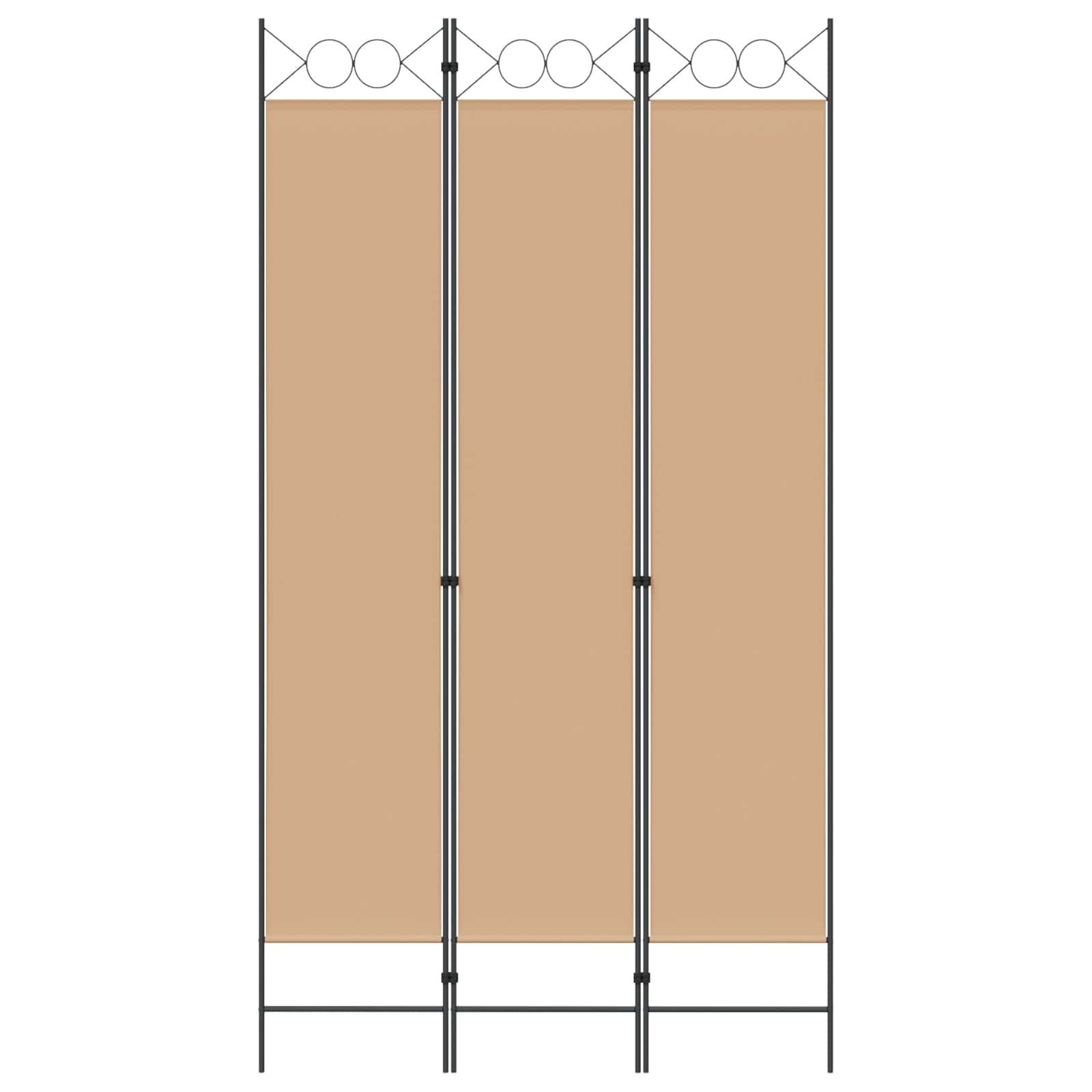 Paravento a 3 pannelli Beige 120 x 220 cm Tessuto