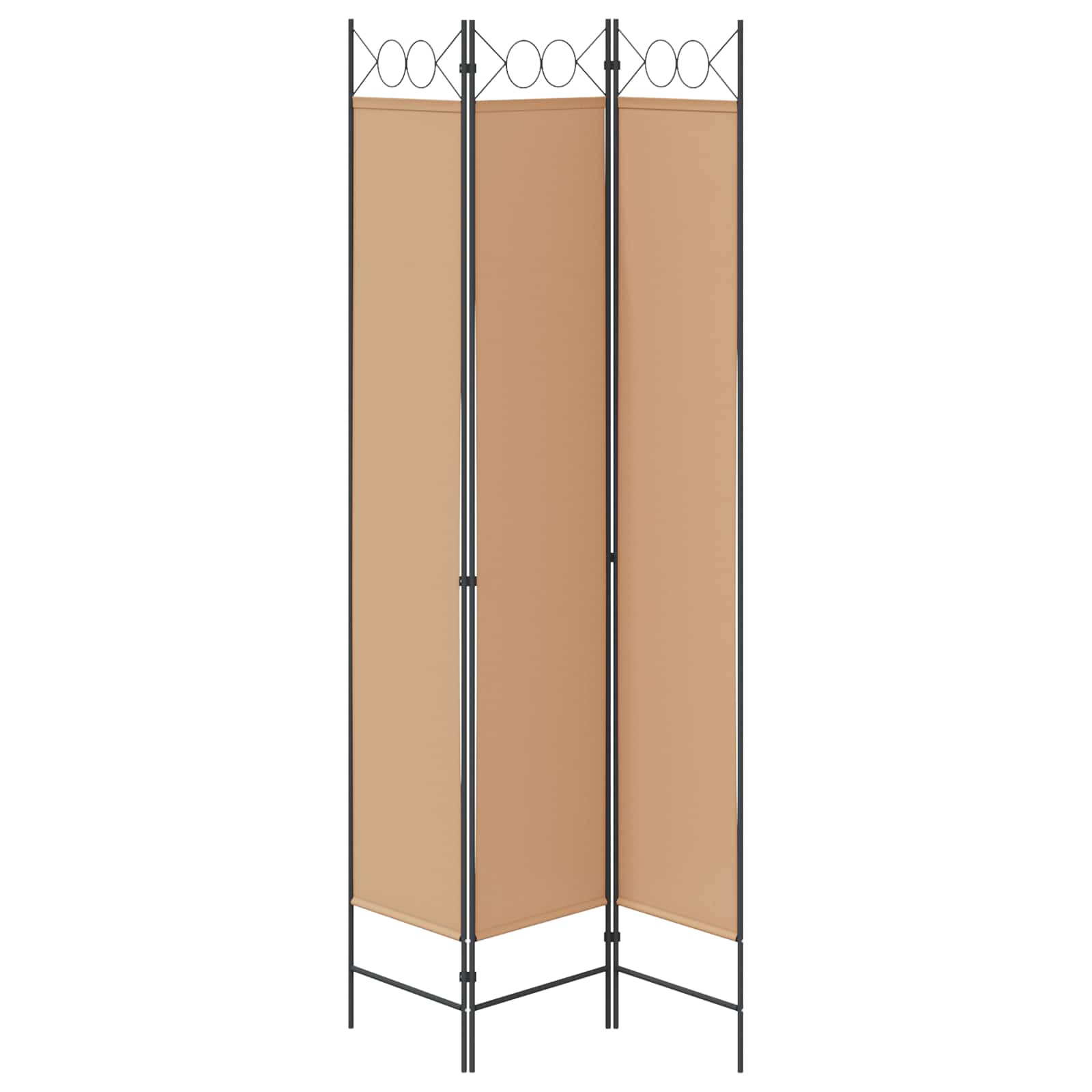 Paravento a 3 pannelli Beige 120 x 220 cm Tessuto