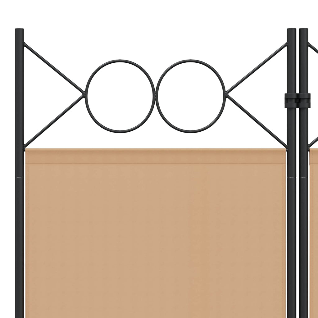 Paravento a 4 Pannelli Beige 160 x 220 cm Tessuto