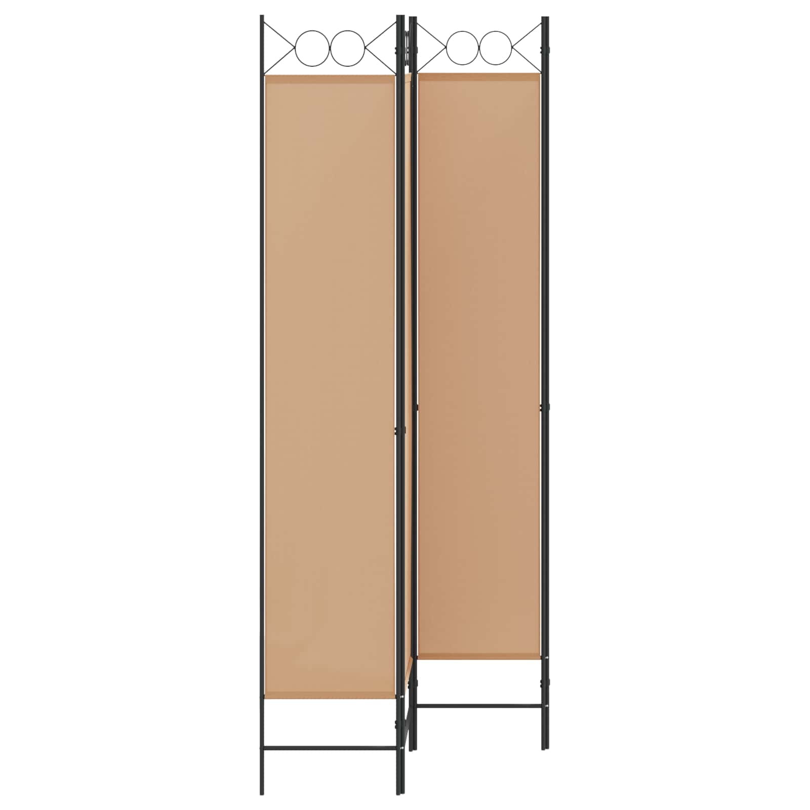 Paravento a 4 Pannelli Beige 160 x 220 cm Tessuto
