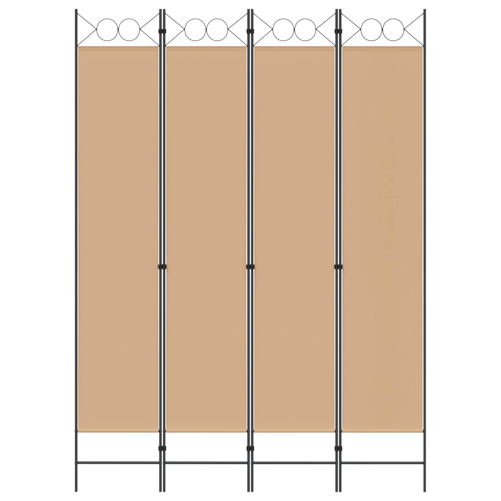 Paravento a 4 Pannelli Beige 160 x 220 cm Tessuto