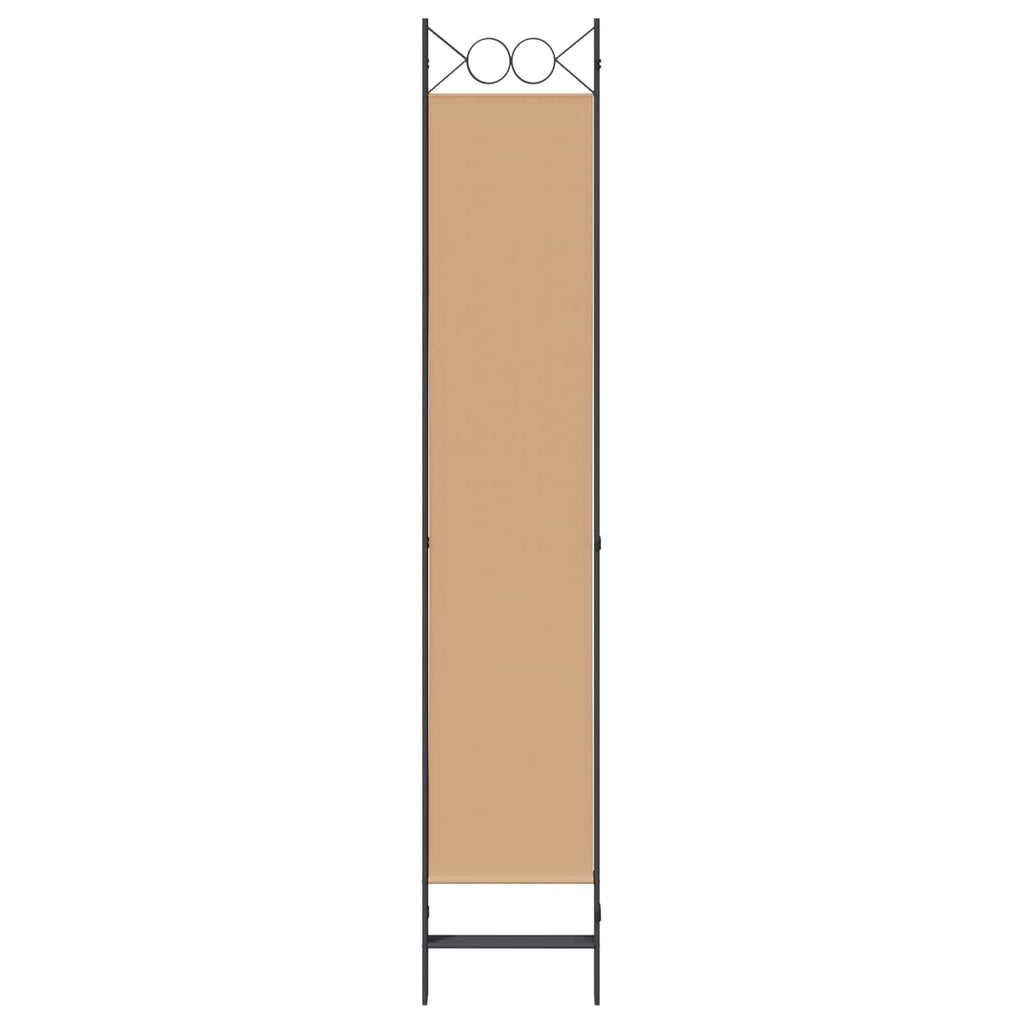Paravento a 4 Pannelli Beige 160 x 220 cm Tessuto