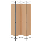 Paravento a 4 Pannelli Beige 160 x 220 cm Tessuto