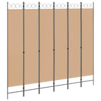 Divisore per Stanza a 6 Pannelli Beige 240 x 220 cm Tessuto