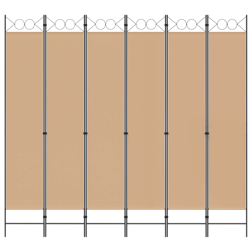 Divisore per Stanza a 6 Pannelli Beige 240 x 220 cm Tessuto