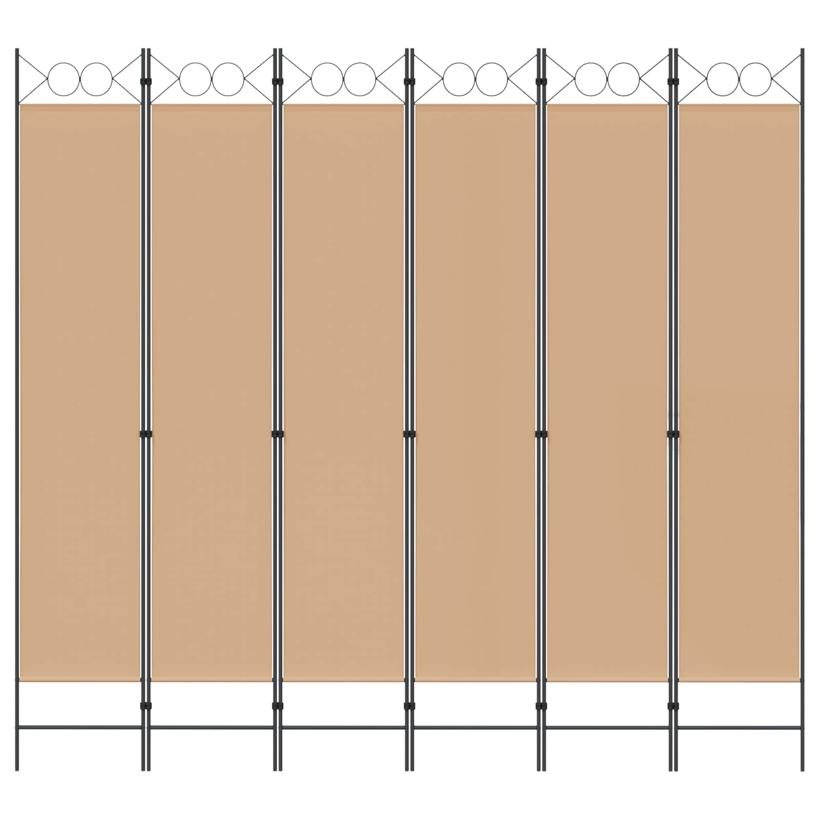 Divisore per Stanza a 6 Pannelli Beige 240 x 220 cm Tessuto