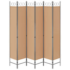 Divisore per Stanza a 6 Pannelli Beige 240 x 220 cm Tessuto