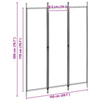 Paravento a 3 pannelli Beige 150 x 200 cm Tessuto