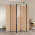 Paravento a 5 Pannelli Beige 250 x 200 cm Tessuto