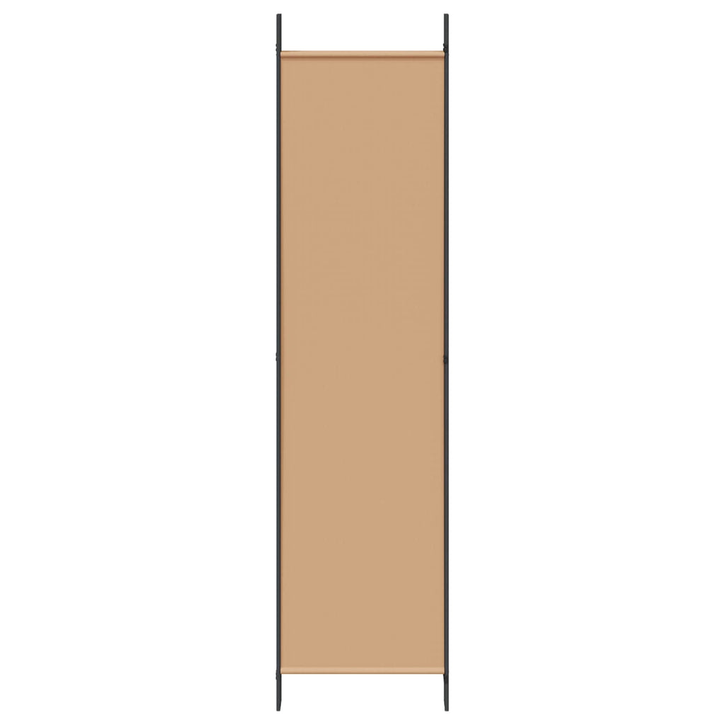 Paravento a 5 Pannelli Beige 250 x 200 cm Tessuto