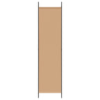Paravento a 5 Pannelli Beige 250 x 200 cm Tessuto