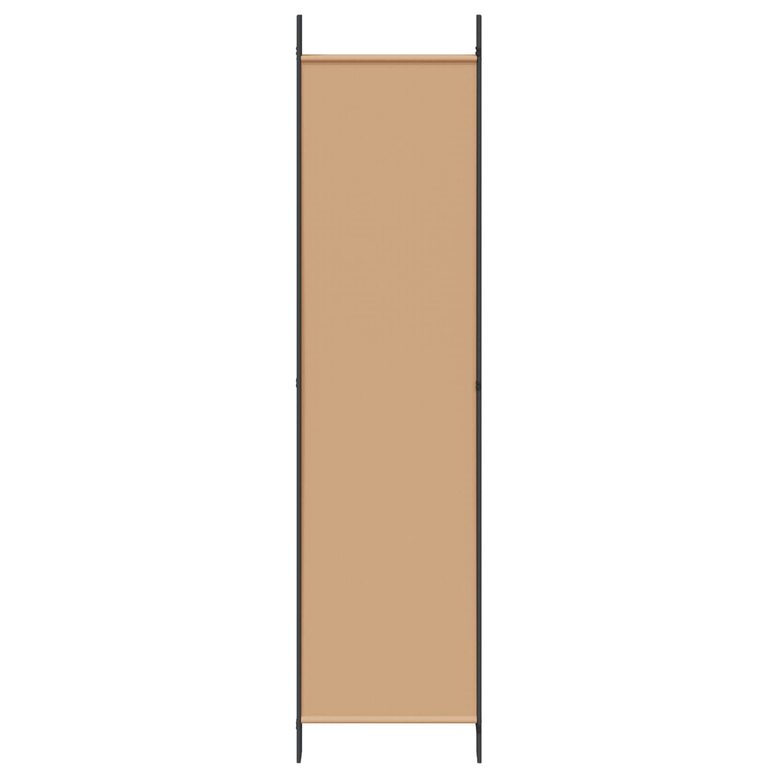 Paravento a 5 Pannelli Beige 250 x 200 cm Tessuto