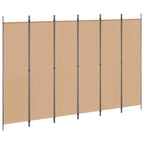 Divisore per Stanza a 6 Pannelli Beige 300 x 200 cm Tessuto