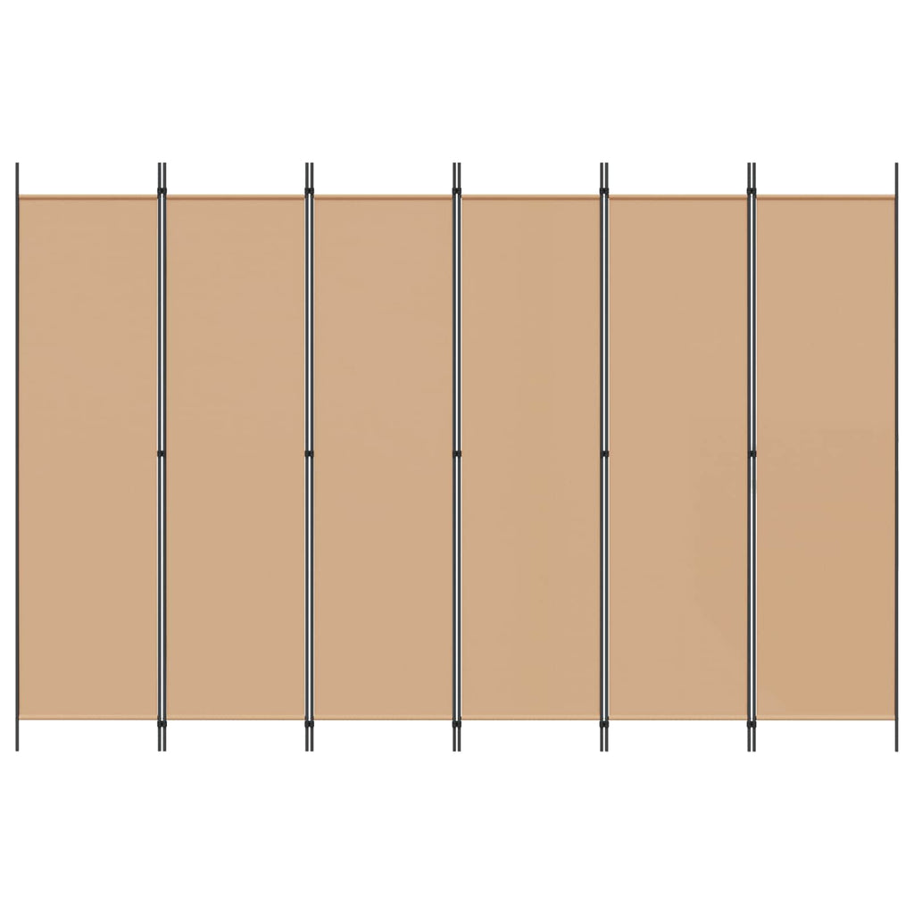 Divisore per Stanza a 6 Pannelli Beige 300 x 200 cm Tessuto