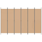 Divisore per Stanza a 6 Pannelli Beige 300 x 200 cm Tessuto