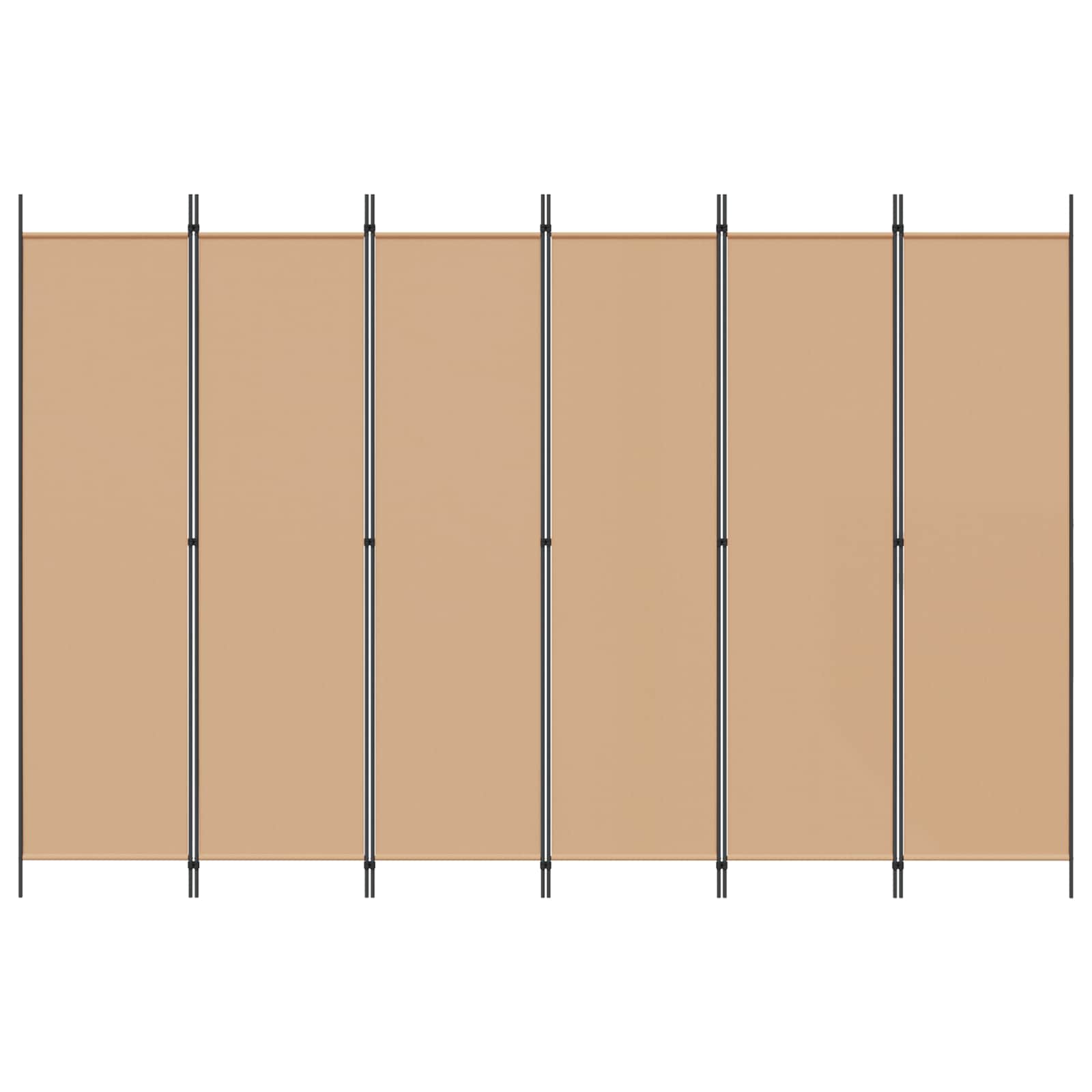 Divisore per Stanza a 6 Pannelli Beige 300 x 200 cm Tessuto