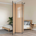 Paravento a 3 pannelli Beige 150 x 220 cm Tessuto