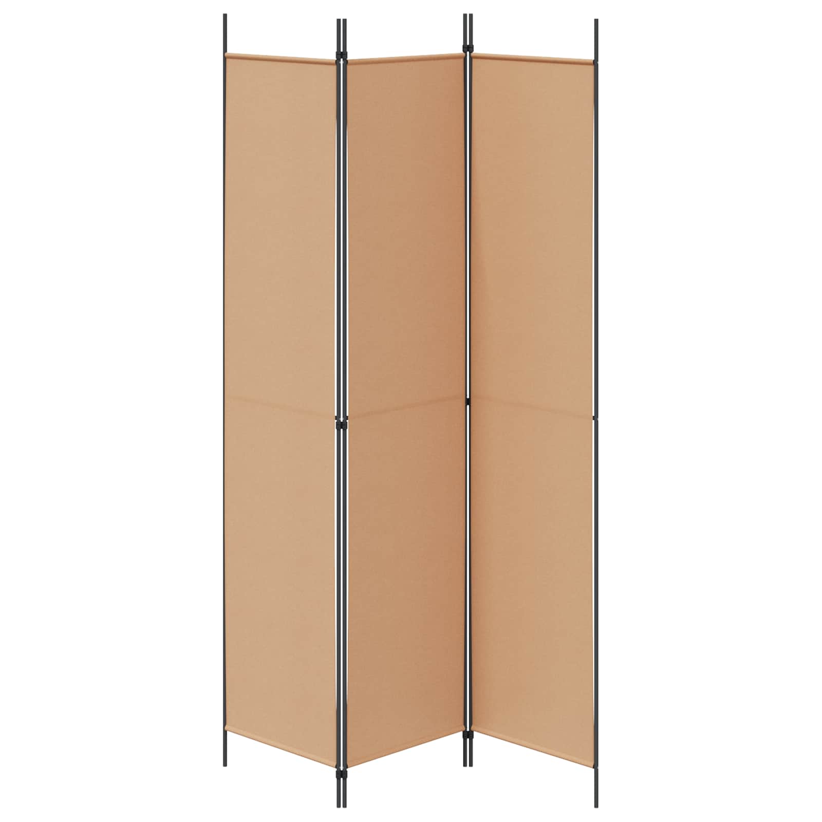 Paravento a 3 pannelli Beige 150 x 220 cm Tessuto