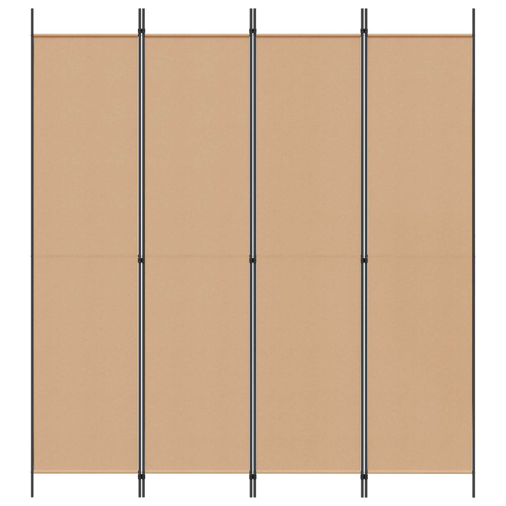 Paravento a 4 Pannelli Beige 200 x 220 cm Tessuto