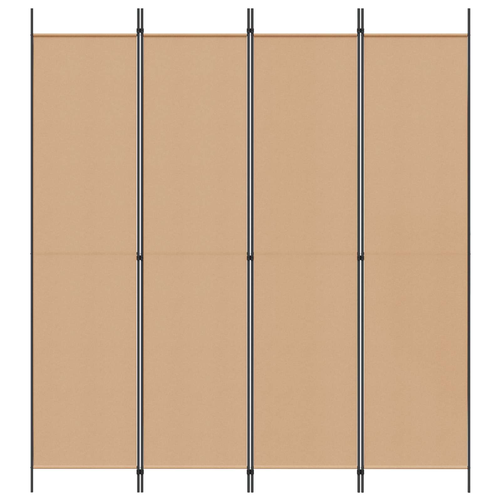 Paravento a 4 Pannelli Beige 200 x 220 cm Tessuto
