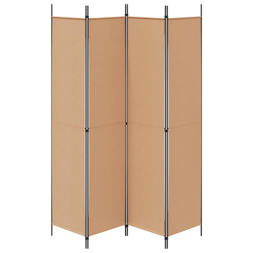 Paravento a 4 Pannelli Beige 200 x 220 cm Tessuto