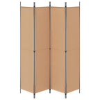Paravento a 4 Pannelli Beige 200 x 220 cm Tessuto