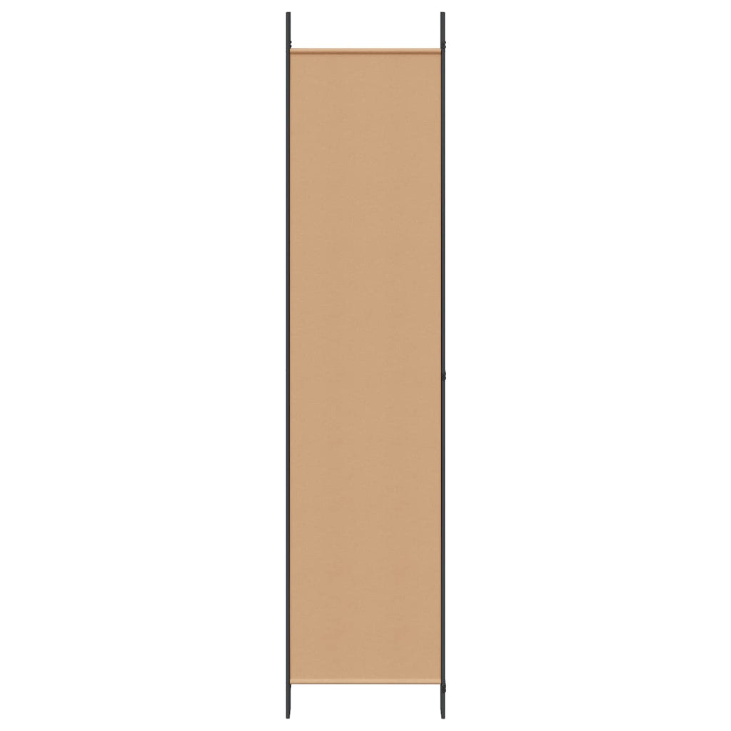 Paravento a 5 Pannelli Beige 250 x 220 cm Tessuto