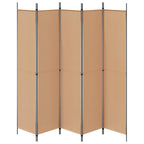 Paravento a 5 Pannelli Beige 250 x 220 cm Tessuto