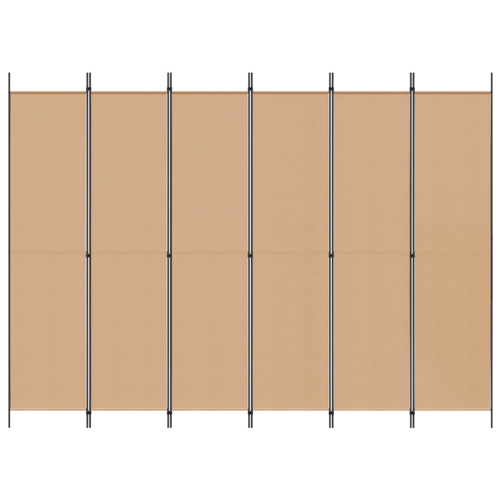 Divisore per Stanza a 6 Pannelli Beige 300 x 220 cm Tessuto