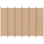 Divisore per Stanza a 6 Pannelli Beige 300 x 220 cm Tessuto