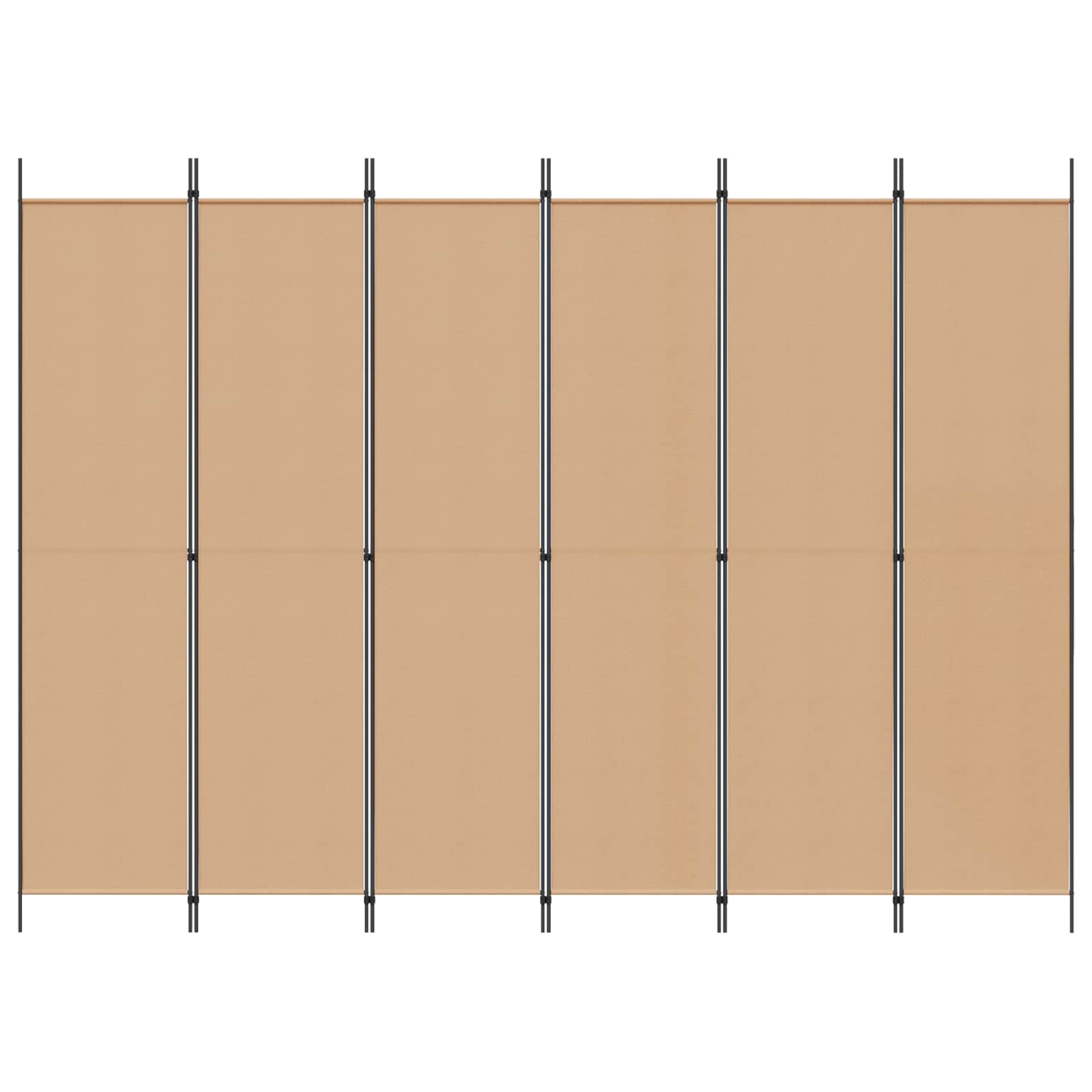 Divisore per Stanza a 6 Pannelli Beige 300 x 220 cm Tessuto
