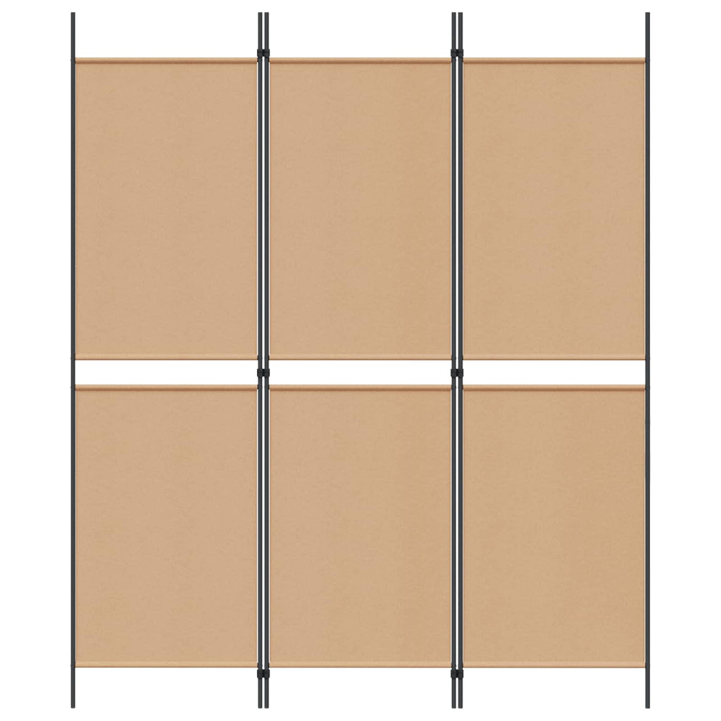 Paravento a 3 pannelli Beige 150 x 180 cm Tessuto