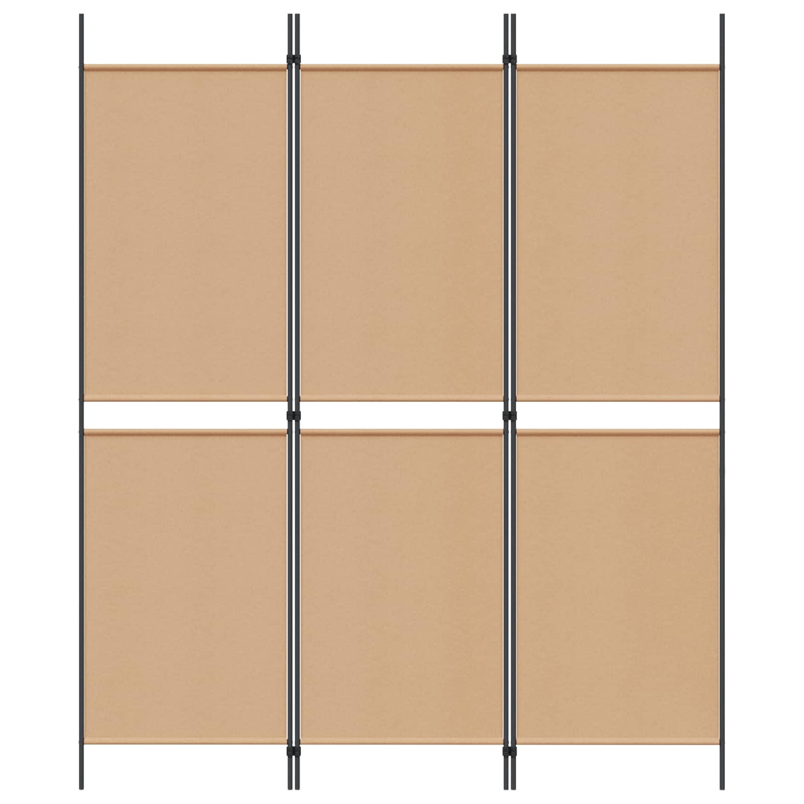 Paravento a 3 pannelli Beige 150 x 180 cm Tessuto