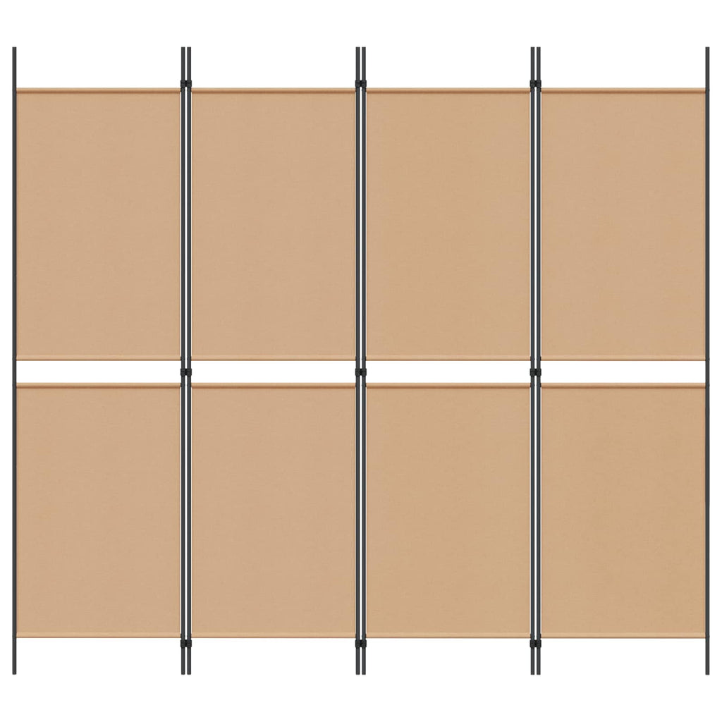 Paravento a 4 pannelli Beige 200 x 180 cm Tessuto