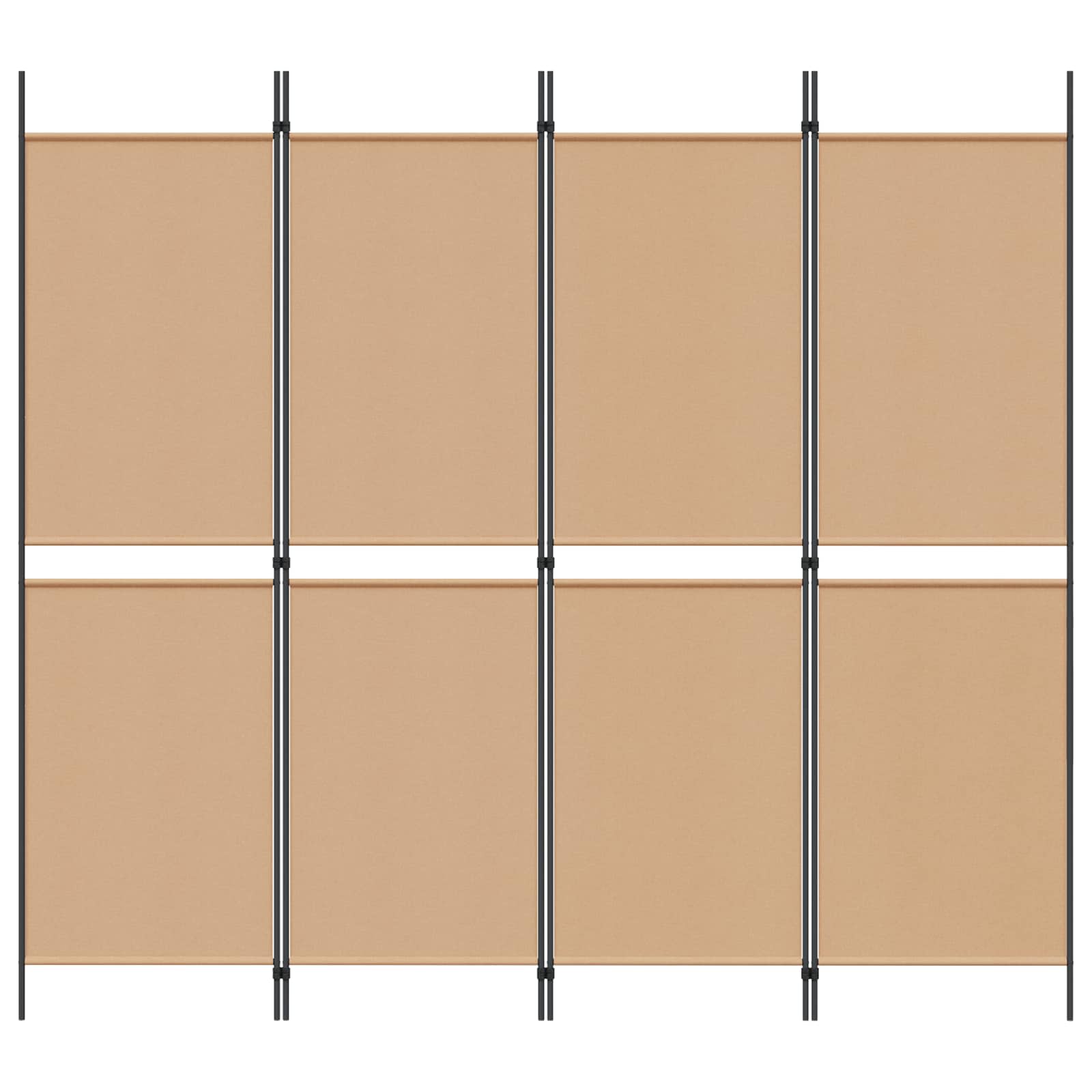 Paravento a 4 pannelli Beige 200 x 180 cm Tessuto