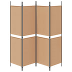 Paravento a 4 pannelli Beige 200 x 180 cm Tessuto