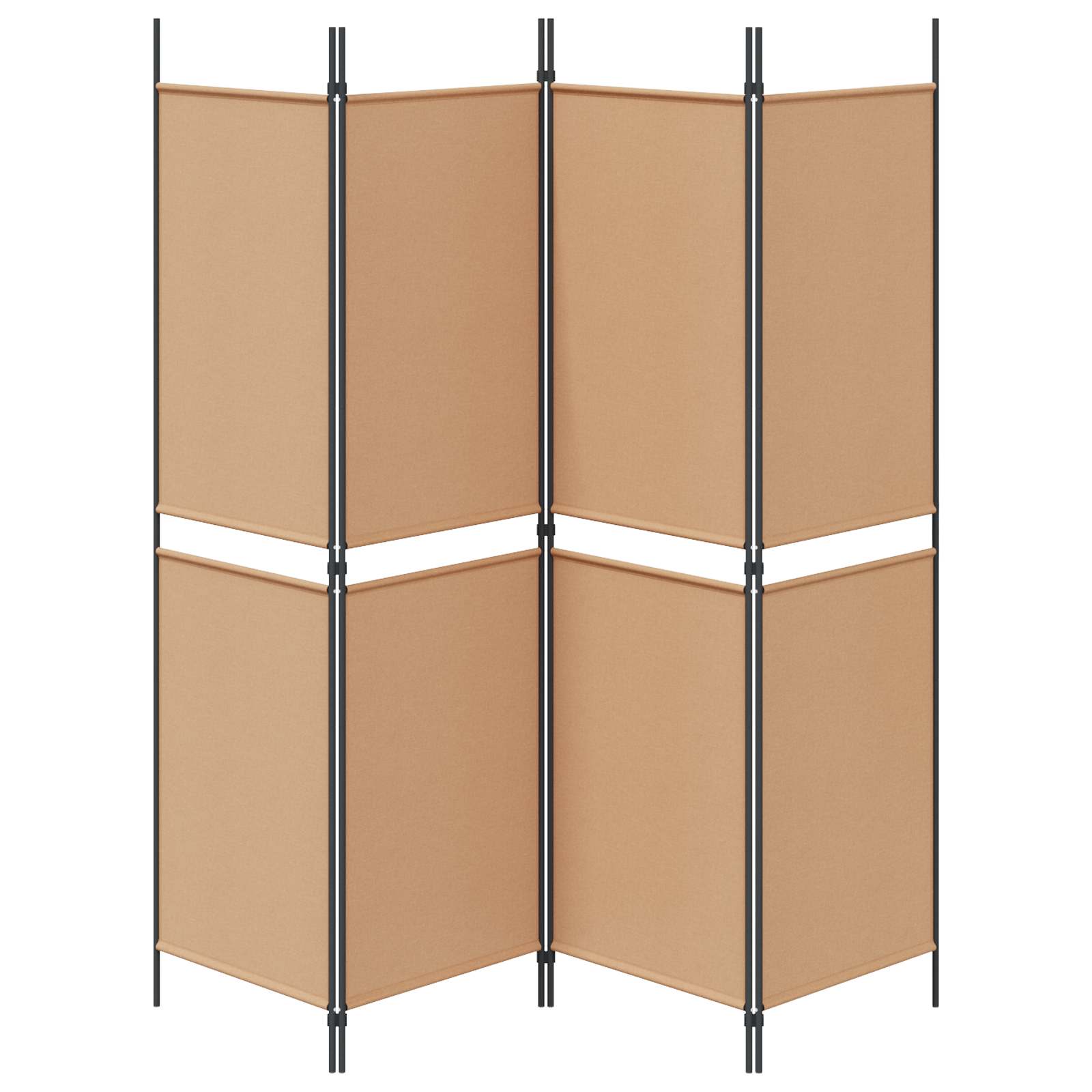 Paravento a 4 pannelli Beige 200 x 180 cm Tessuto