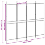 Paravento a 4 pannelli Beige 200 x 180 cm Tessuto