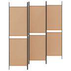 Paravento a 5 Pannelli Beige 250 x 180 cm Tessuto
