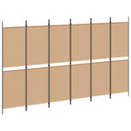 Divisore per Stanza a 6 Pannelli Beige 300 x 180 cm Tessuto