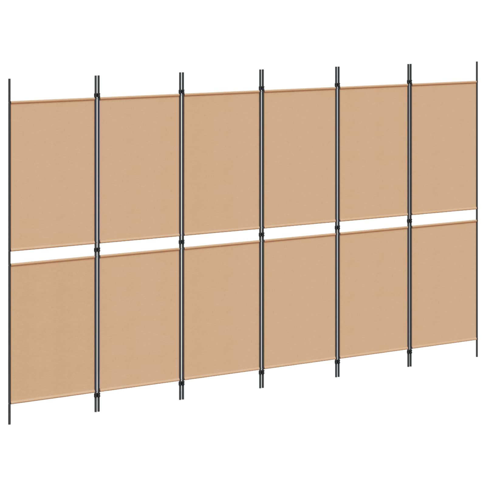 Divisore per Stanza a 6 Pannelli Beige 300 x 180 cm Tessuto
