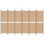 Divisore per Stanza a 6 Pannelli Beige 300 x 180 cm Tessuto