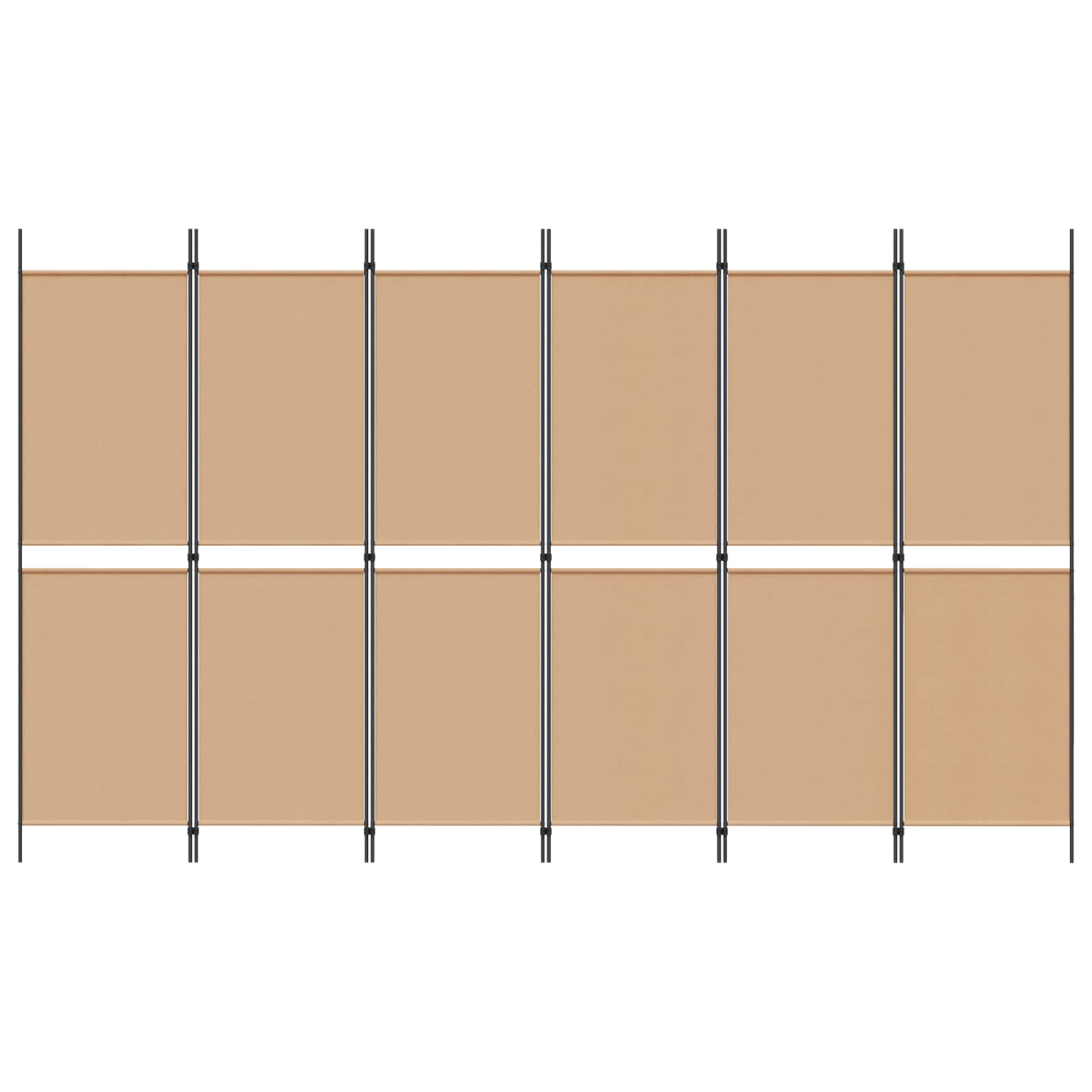 Divisore per Stanza a 6 Pannelli Beige 300 x 180 cm Tessuto