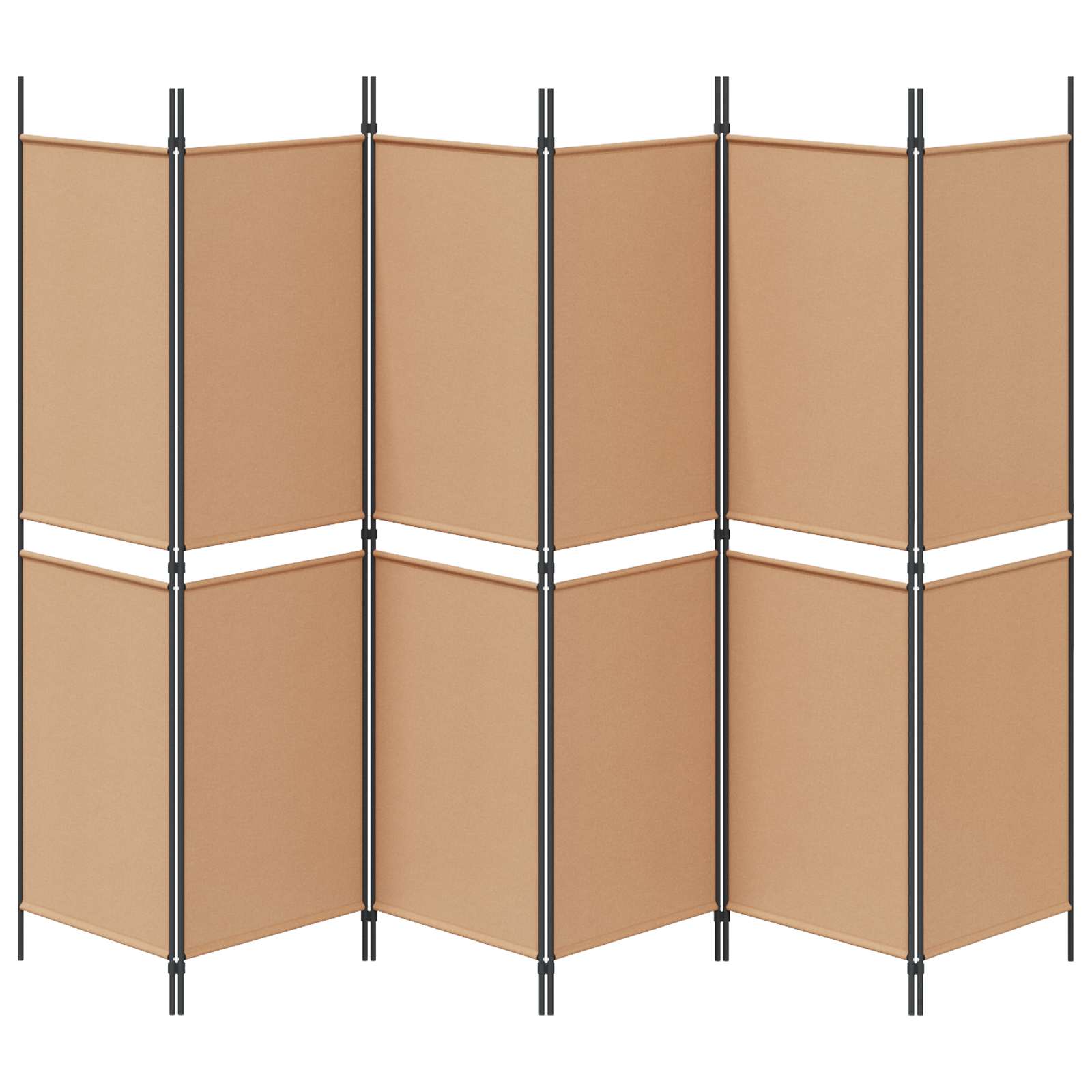Divisore per Stanza a 6 Pannelli Beige 300 x 180 cm Tessuto