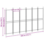 Divisore per Stanza a 6 Pannelli Beige 300 x 180 cm Tessuto