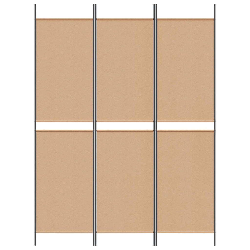 Paravento a 3 pannelli Beige 150 x 200 cm Tessuto