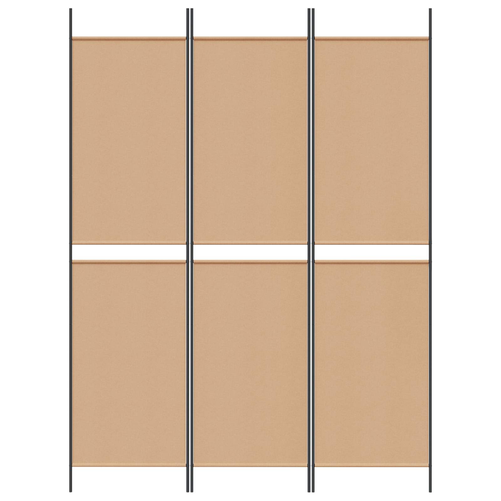Paravento a 3 pannelli Beige 150 x 200 cm Tessuto